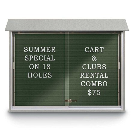 United Visual Products Indoor Enclosed Combo Board, 42"x32", Bronze Frame/Green & Pumice UVCB4232BZ-GREEN-PUMICE